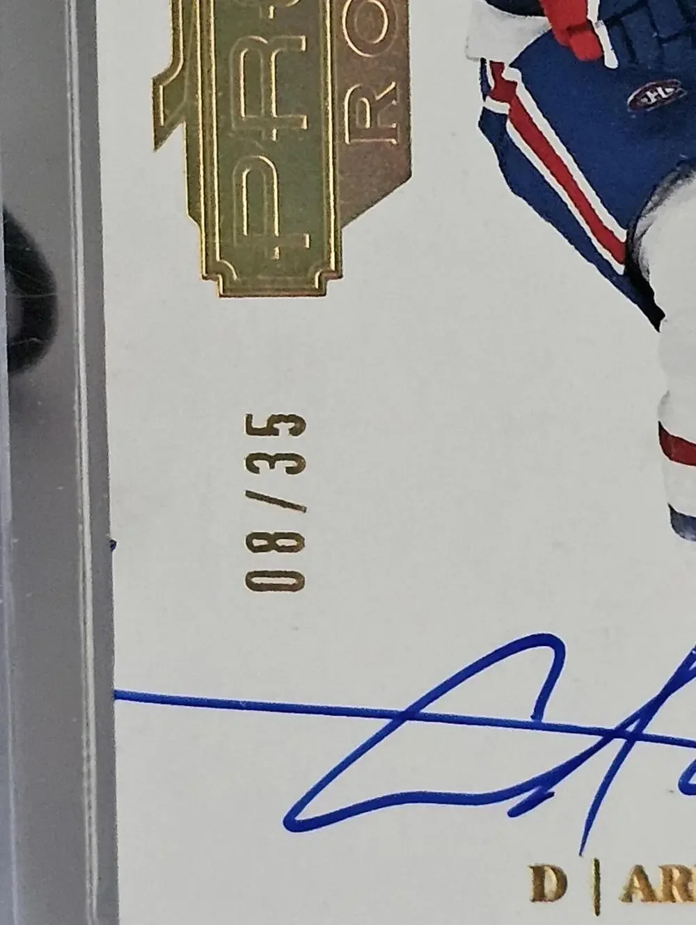 Arber Xhekaj Premier Rookies Autographed Hockey Trading Card #08/35
